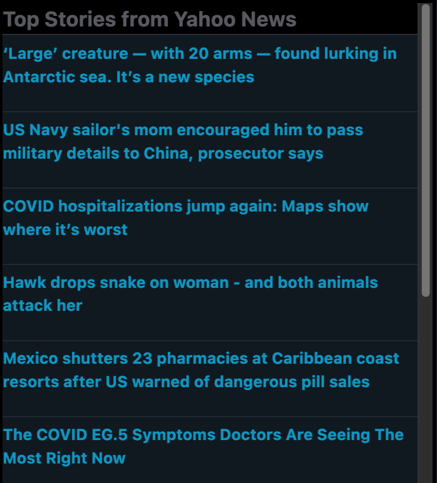 Tile example screenshot